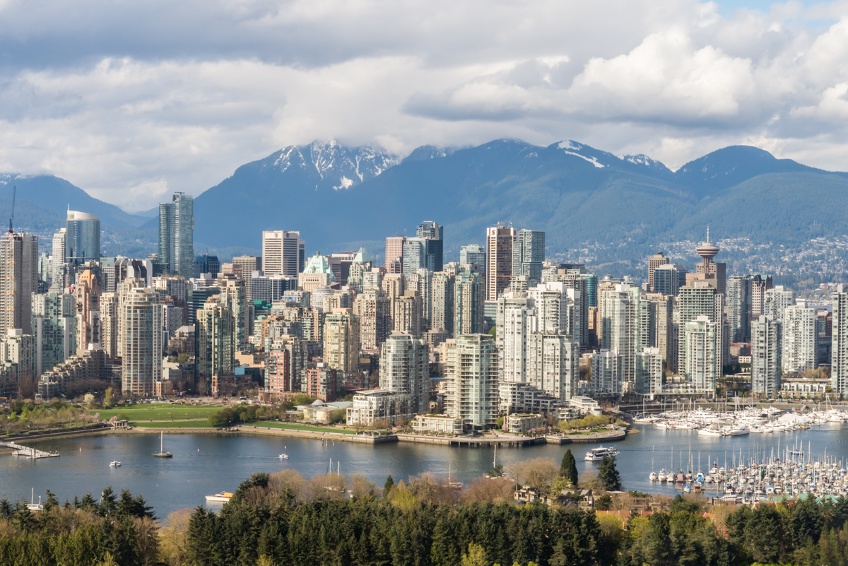 Aerial view of Vancouver, BC, Canada